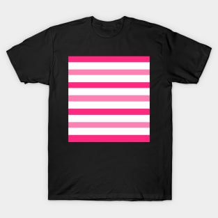 Dark light pink white stripes lines pattern T-Shirt